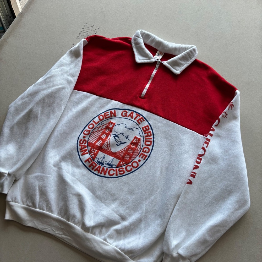 Vintage 90s Golden Gate Bridge Quarter Zip Sweatshirt